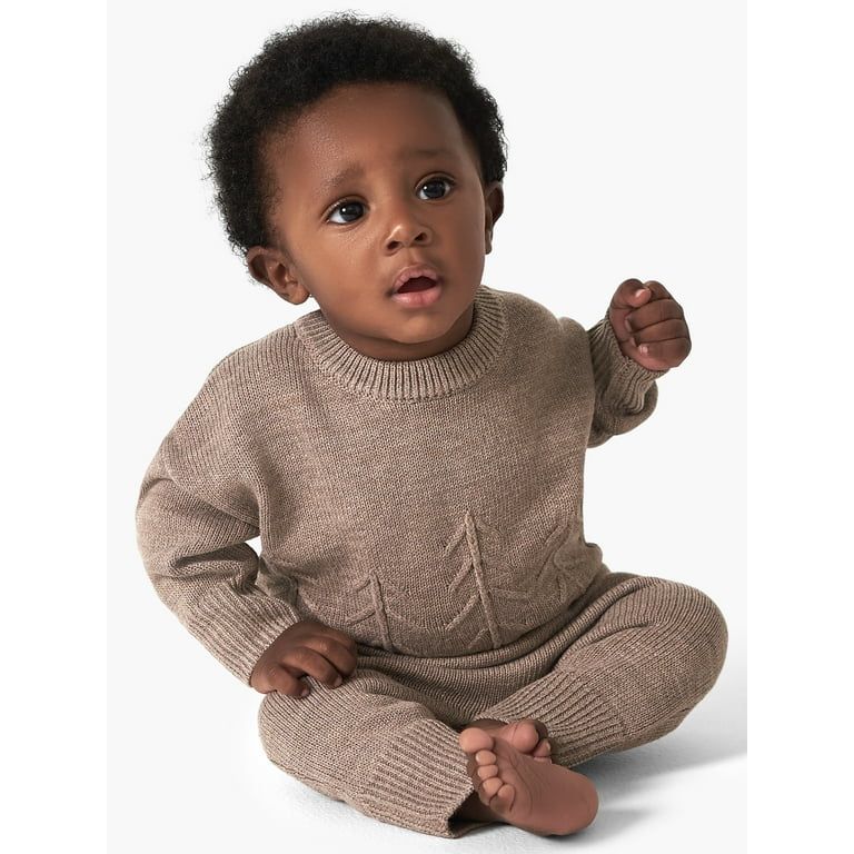 Modern Moments By Gerber Baby Boy Pullover Crew Neck Sweater Set, 2-Piece, Sizes 0/3M-24M | Walmart (US)