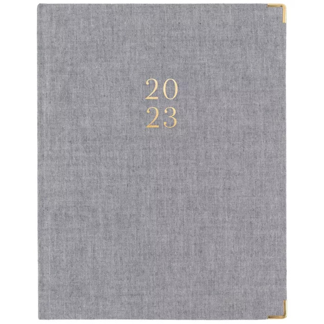 2023 Planner Weekly/Monthly 9.875"x7.875" Casebound Chambray - Sugar Paper Essentials | Target