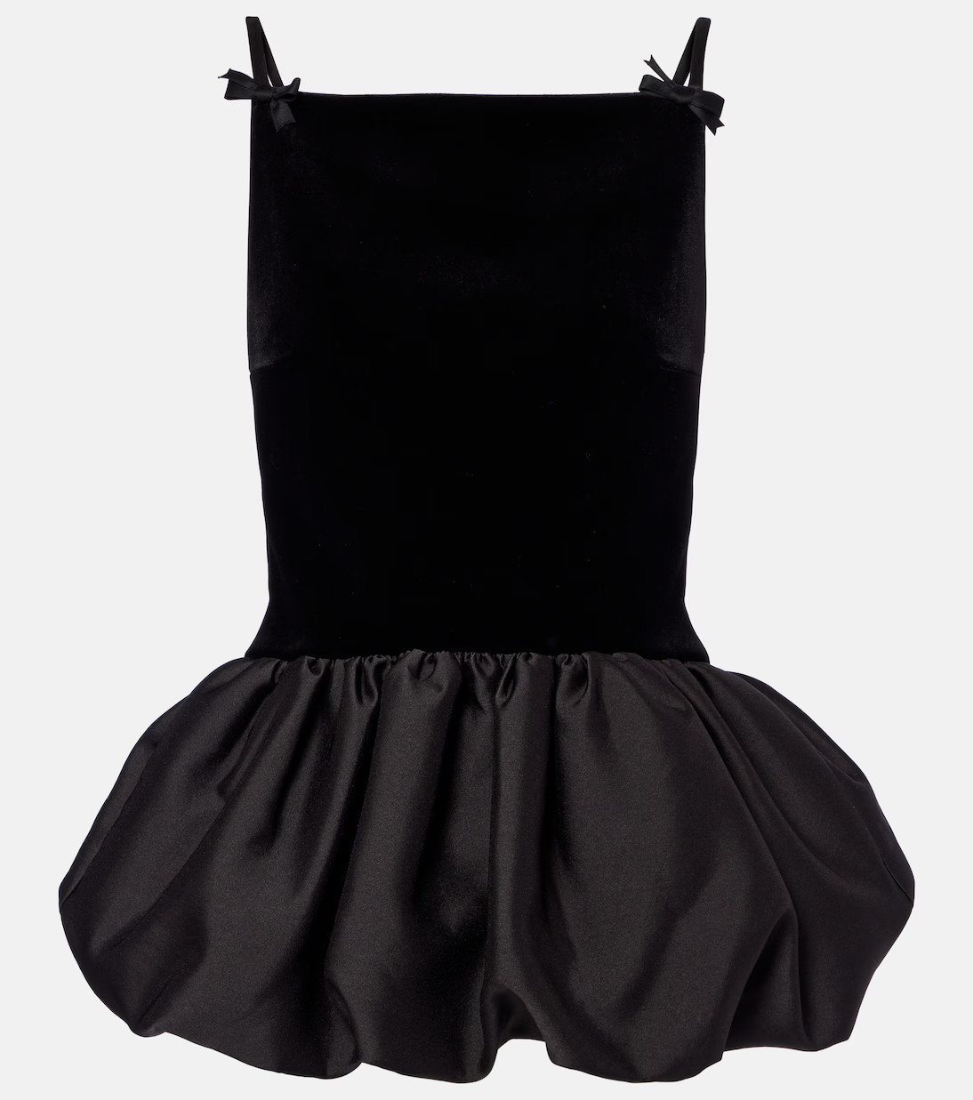 Bow-detail peplum velvet and taffeta top | Mytheresa (UK)
