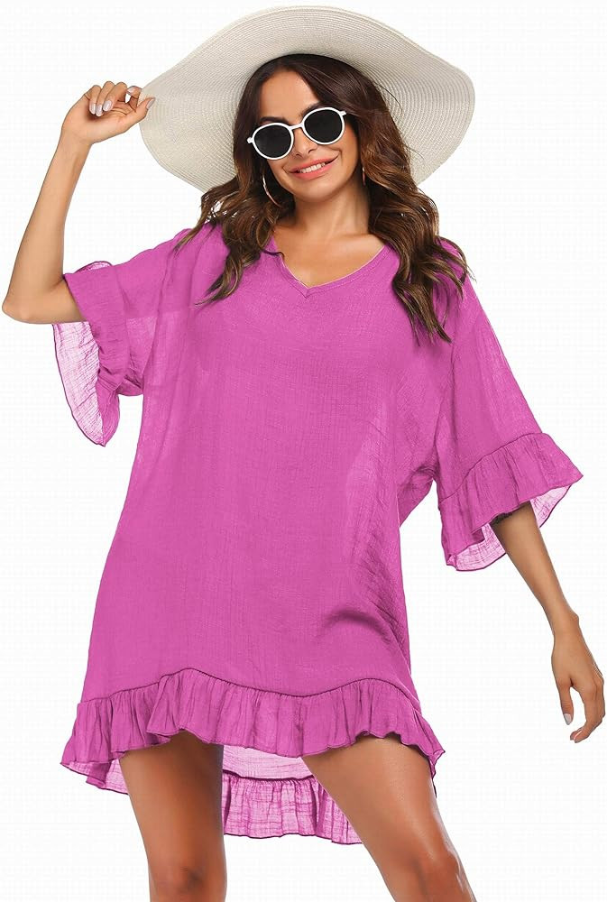 Ekouaer Swimsuit Cover Ups Women's Bathing Suit Coverups Dress Bikini Beach Tunic Top XS-XXXL | Amazon (US)