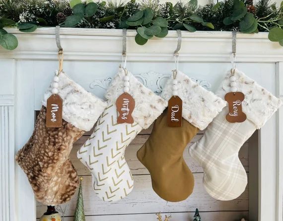 Neutral Stockings. Personalized Christmas Stocking. Cream | Etsy | Etsy (US)
