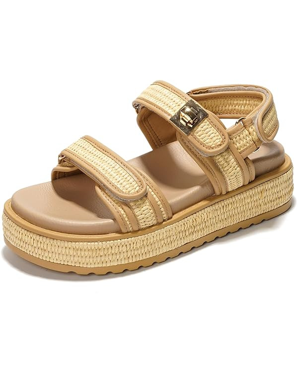 Wedge Sandals for Women - Memory Foam & Open Toe Flatform Sandals for Women - Non-Slip Beach Esse... | Amazon (US)