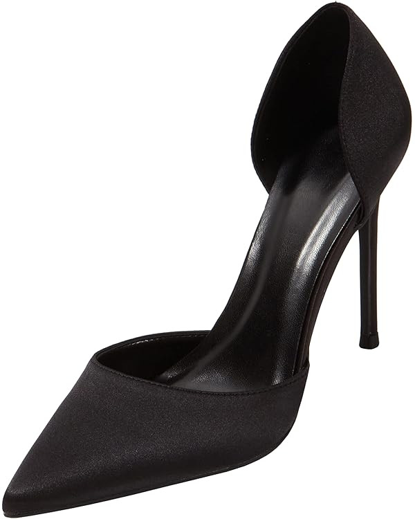 UP2STEP Women Sexy Evening Slip on Stilettos D'Orsay Pointed Toe Dress High Heel Pumps Satin Heel... | Amazon (US)