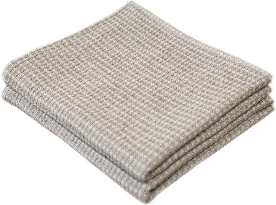 BLESS LINEN Waffle Natural Pure Linen Hand Kitchen Towel, 17 x 33 Inches, Set of 2 | Amazon (US)