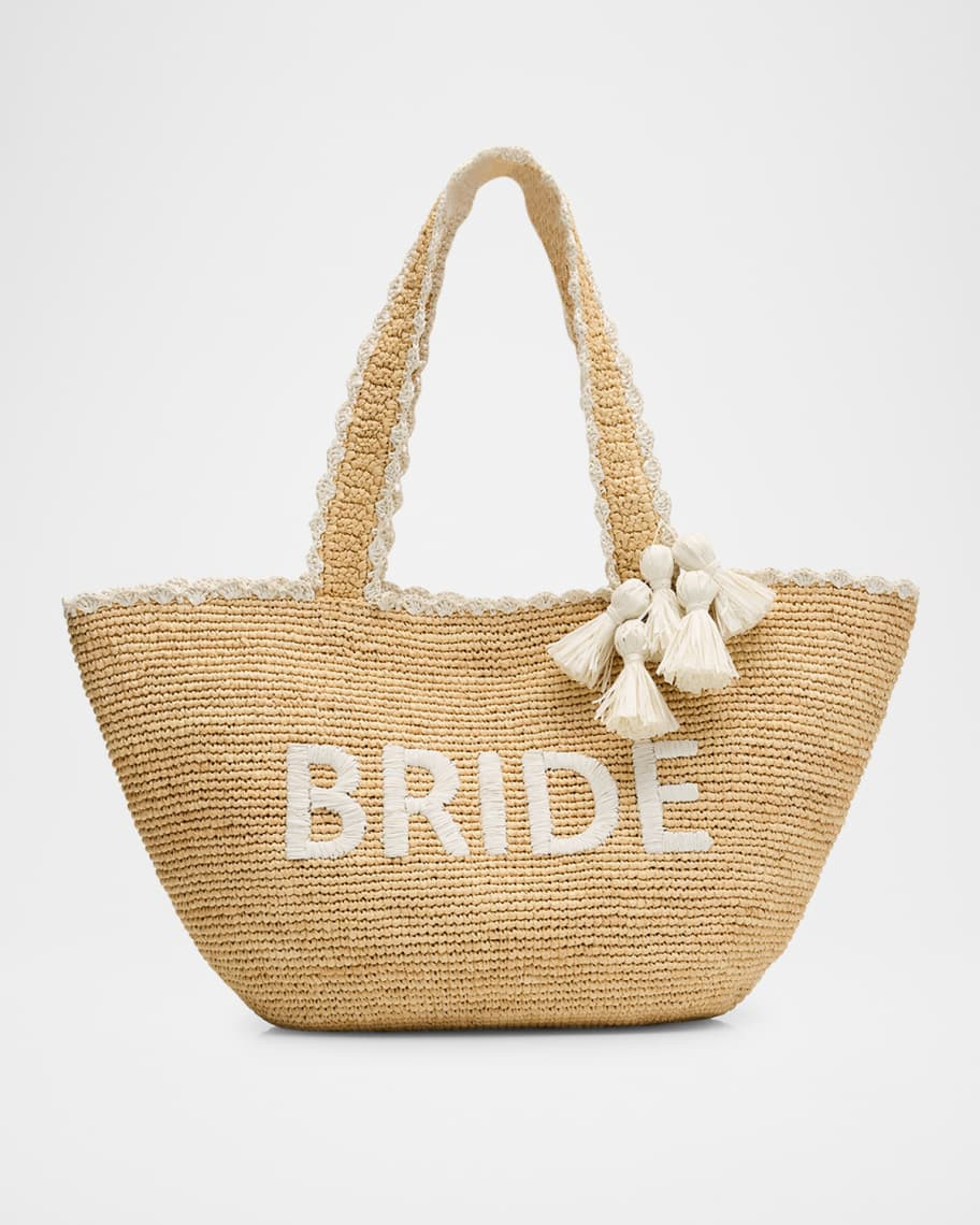 BTB Los Angeles Bride Tassel Raffia Tote Bag | Neiman Marcus