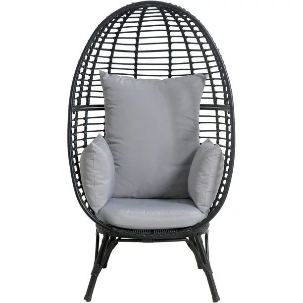 Mōd Poppy Outdoor Stationary Egg Chair in Gray - Walmart.com | Walmart (US)