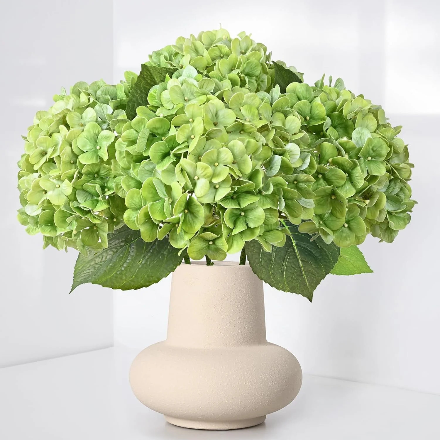 Waipfaru 4Pcs Hydrangea Artificial Flowers,20" Faux Hydrangea Flower with Stems,Full Latex Real T... | Walmart (US)