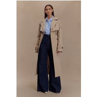 Lois Twill Trench Coat - Camel I MESHKI I Size XS | MESHKI US