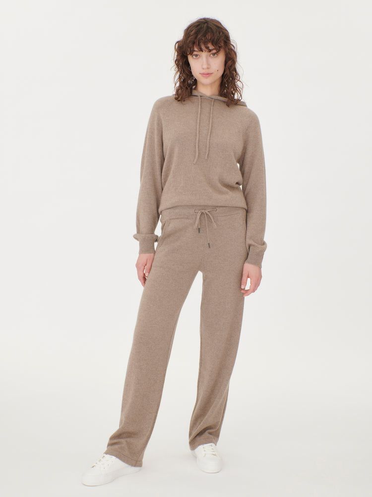 Organic Color Straight Leg Jogger With Contrast Side | Gobi Cashmere