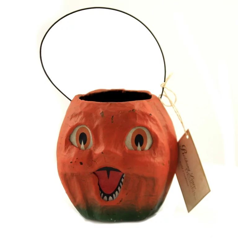 Halloween 4.50" Vintage Pumpkin Bucket Paper Mache Pumpkin Jol Spooky Tj2413 | Walmart (US)
