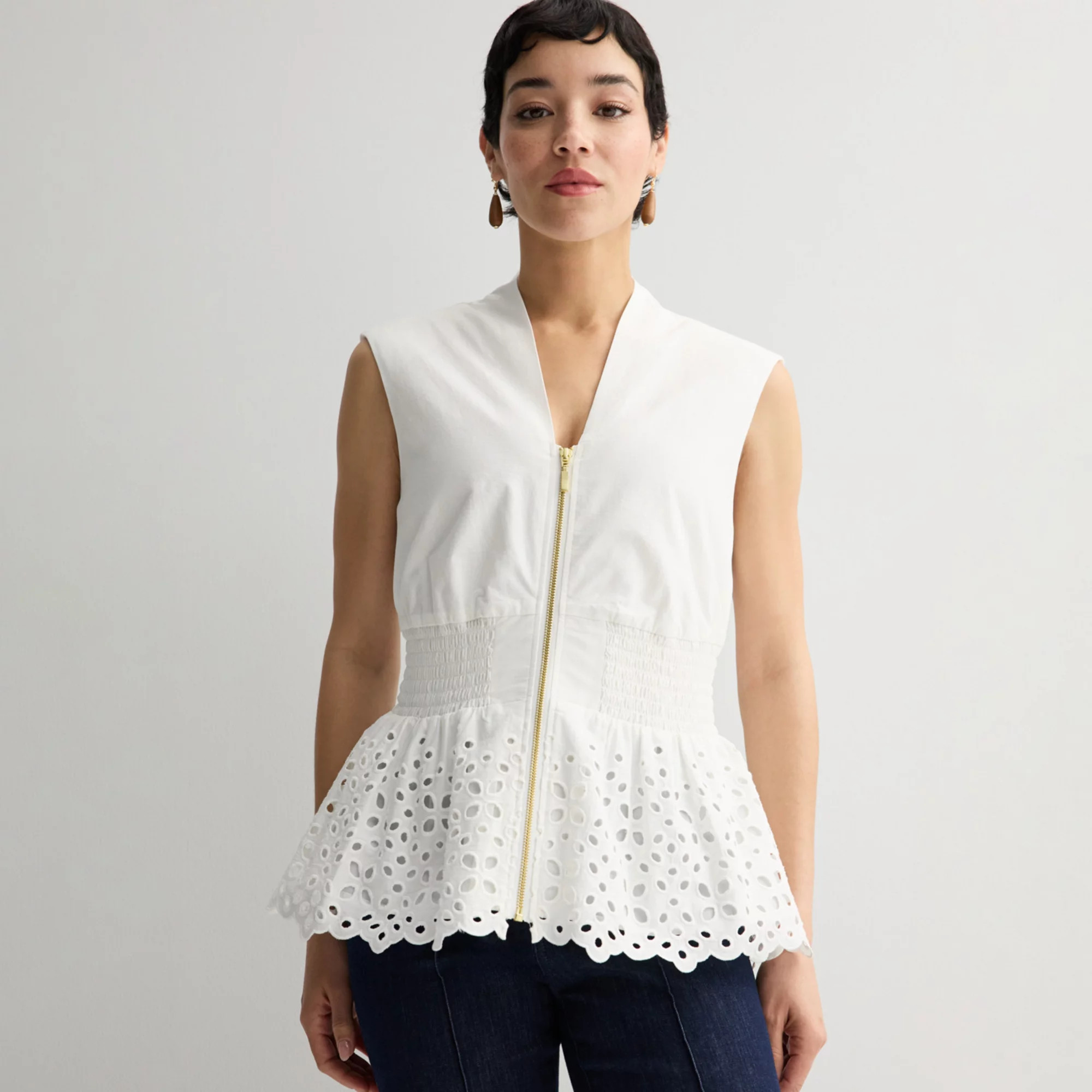 Women's Nine West Zipper Front Top | Kohl's