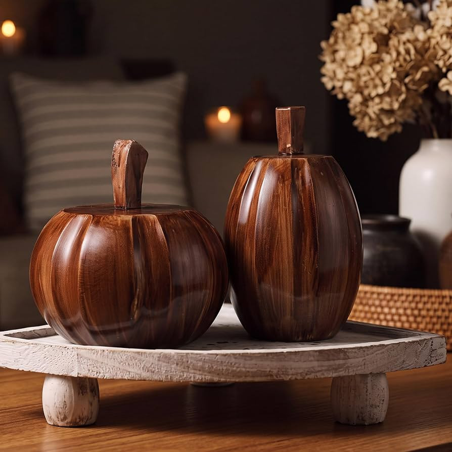 Thyle 2 Pcs Resin Pumpkin for Decorating Rustic Fall Pumpkin Decor Decorative Artificial Small Pu... | Amazon (US)