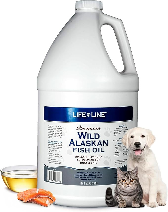 Life Line Pet Nutrition Wild Alaskan Fish Oil for Dogs and Cats 128oz – Omega 3 Fish Oil Supple... | Amazon (US)