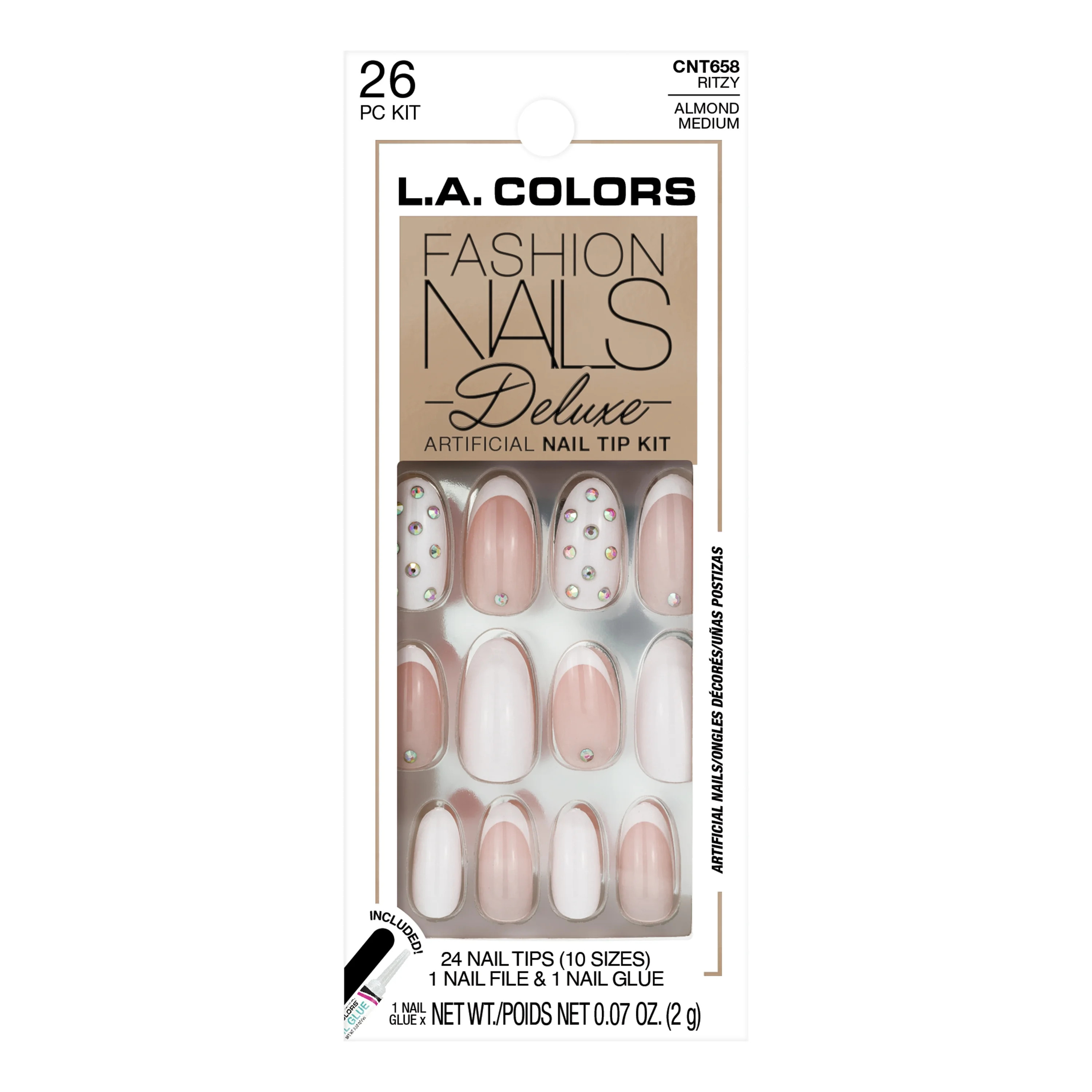 L.A. COLORS Fashion Nail Deluxe, Nail Tips, Ritzy 24 Pieces | Walmart (US)