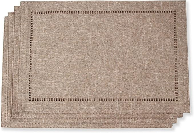 Tosewever Set of 4 Decorative Linen Placemats 12 x 18 Inches, Farmhouse Style Table Mats for Ever... | Amazon (US)