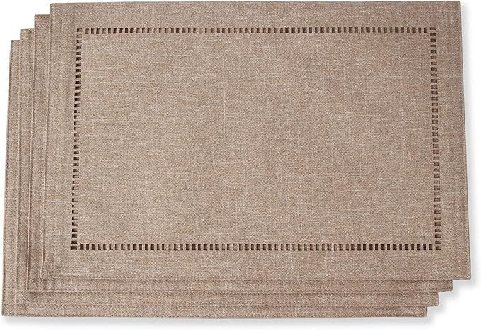 Tosewever Set of 4 Decorative Linen Placemats 12 x 18 Inches, Farmhouse Style Table Mats for Ever... | Amazon (US)