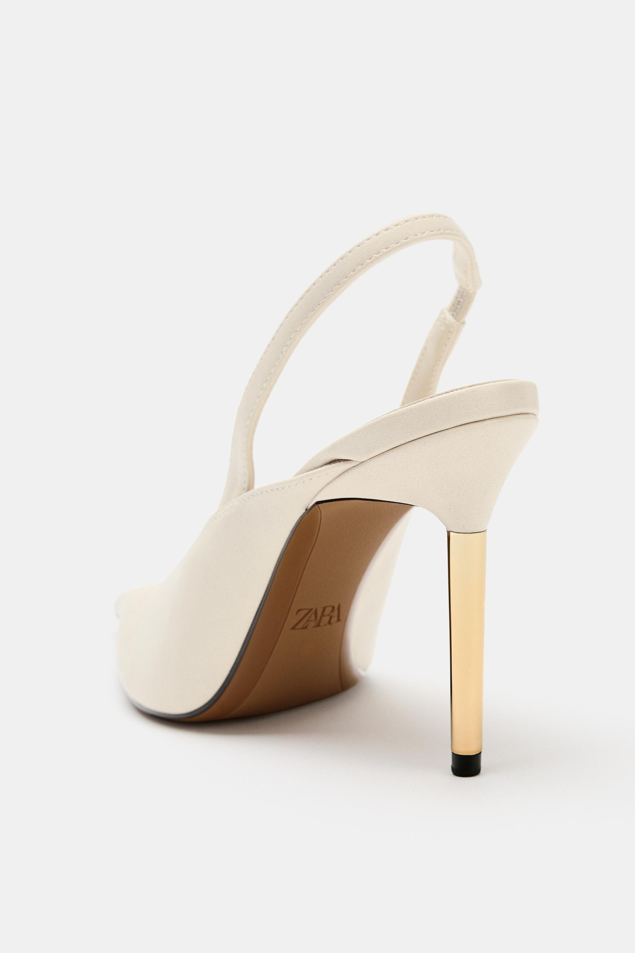 METALLIC SLINGBACK HEELS | Zara US