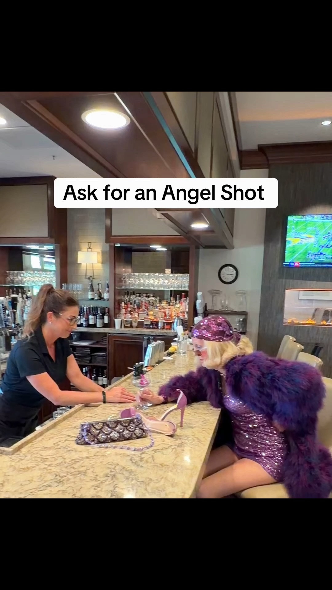 Ladies if you’re out clubbing and don’t feel safe the bartender is your best friend. Ask for an Angel shot and they’ll know that you need help. Hope this will keep you safe while you’re out having a good time #fyp #love #trending #bartender #drinks

#LTKselfcare #LTKSeasonal #LTKOver40
