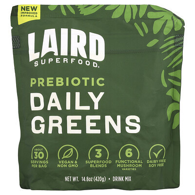 Laird Superfood, Prebiotic Daily Greens, 14.8 oz (420 g) | iHerb