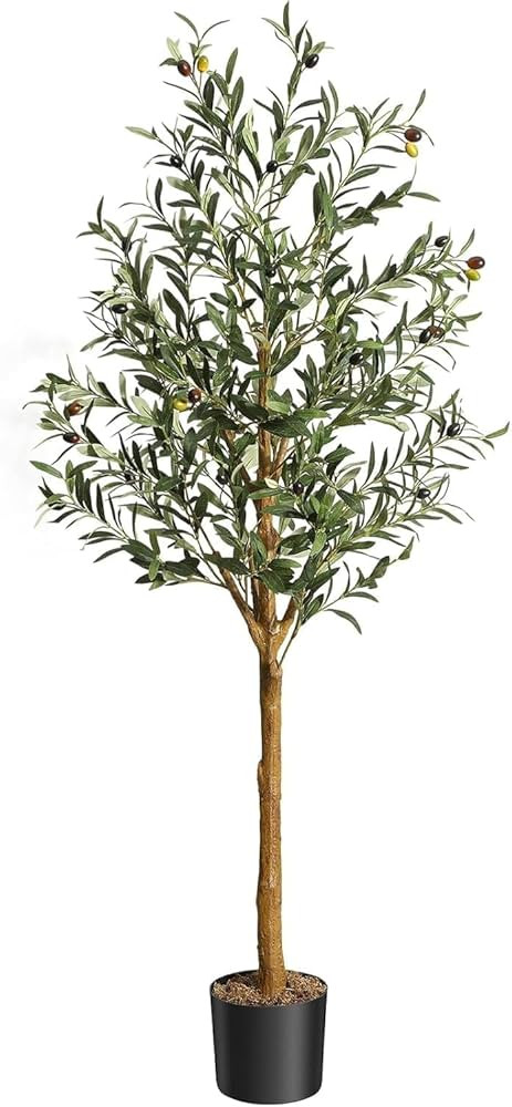 Aptliton 5FT Artificial Olive Tree, 150cm Large Tall Fake Plants, Artificial Olive Plants with Li... | Amazon (UK)