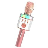 UBeesize Karaoke Microphone Wireless Bluetooth, 3-in-1 Portable Handheld Mic Speaker with LED Lights | Amazon (US)
