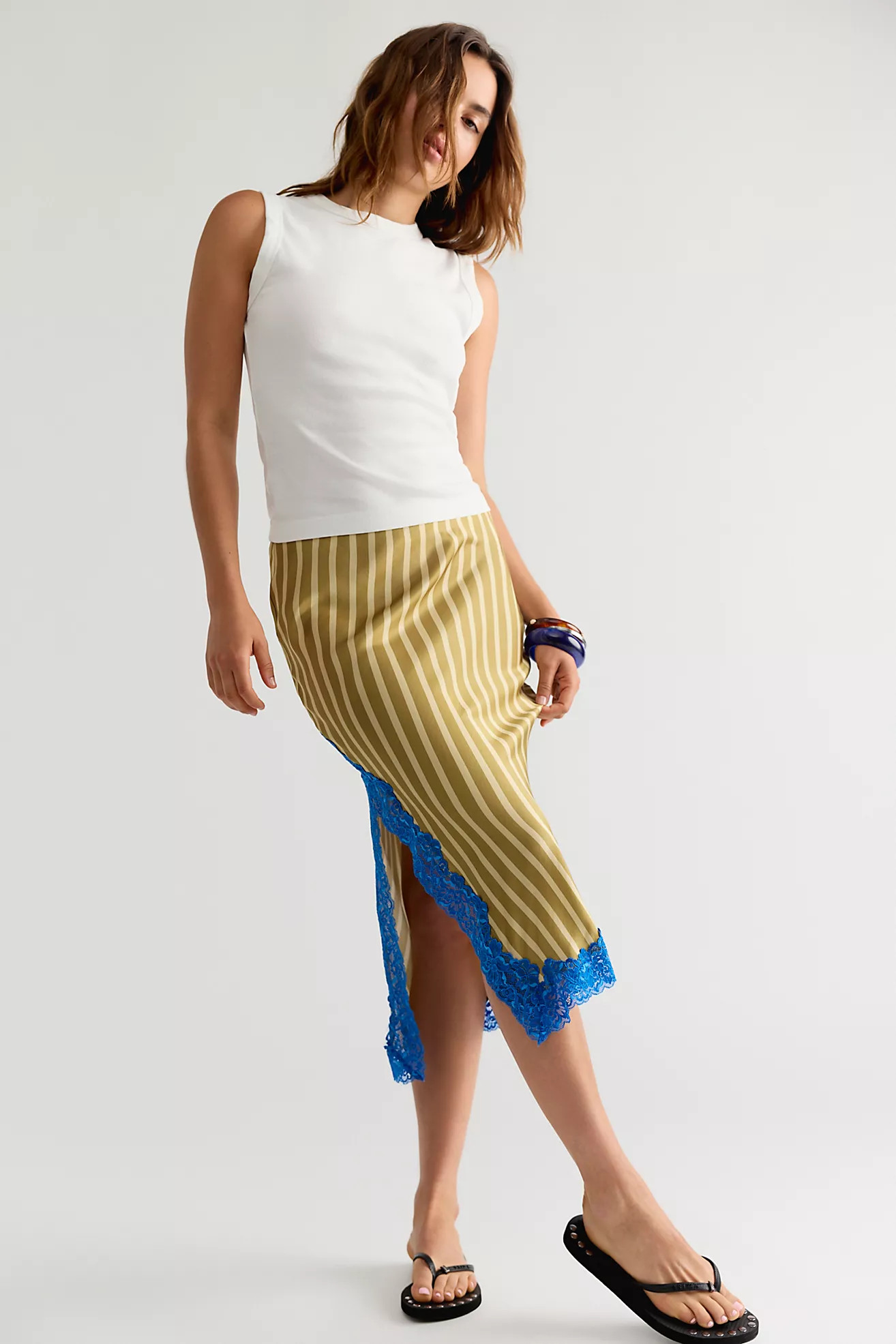 Bias Behavior Stripe Midi Skirt | Free People (Global - UK&FR Excluded)