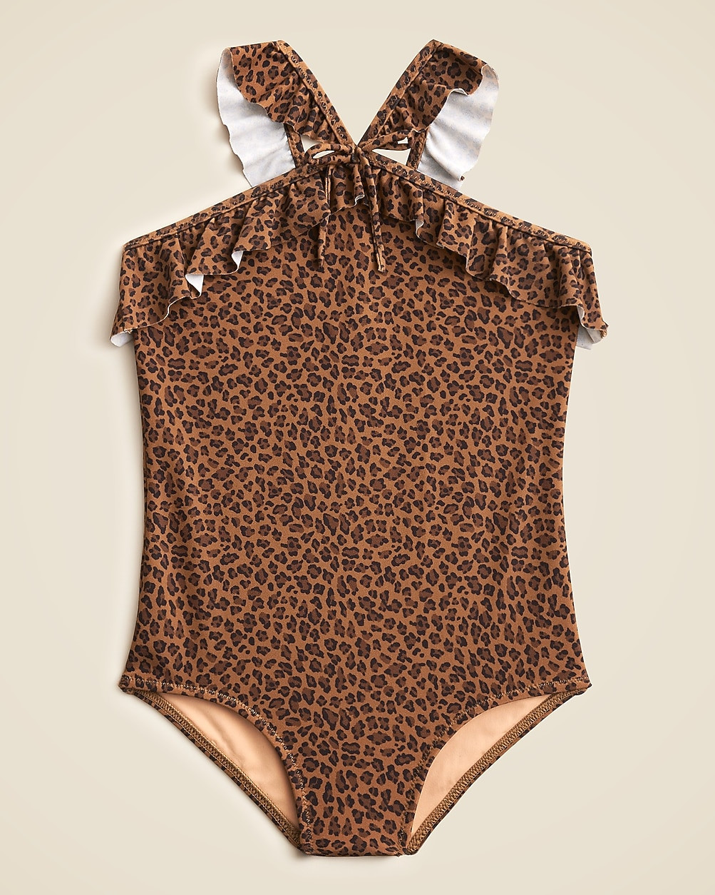 Girls' ruffle halter-neck one-piece swimsuit | J. Crew US