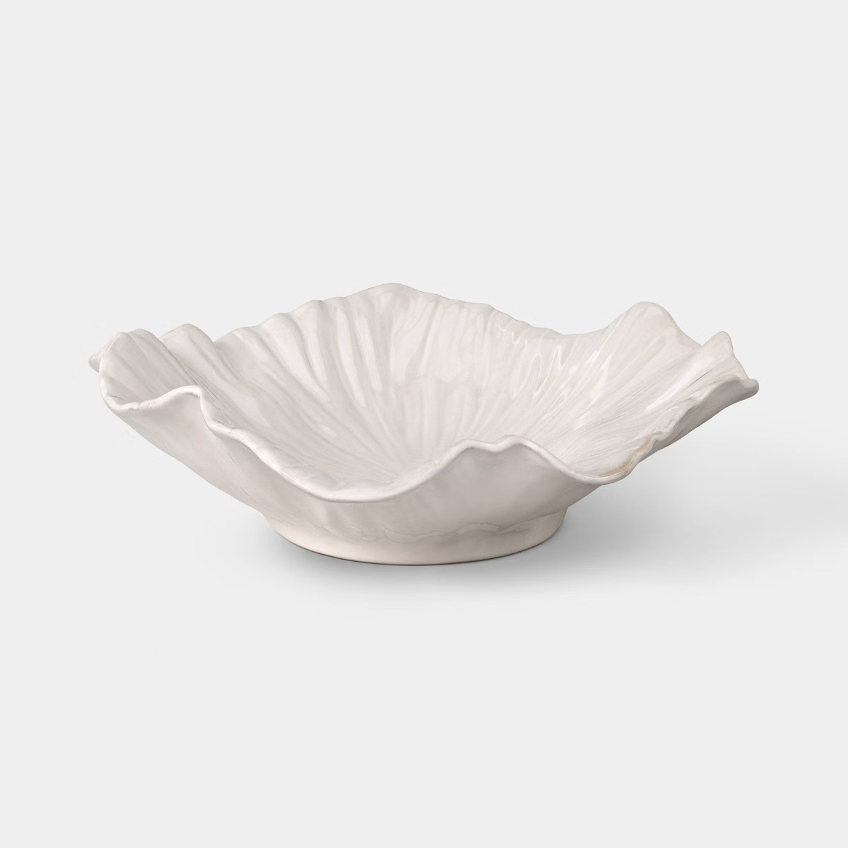 Sculpted Foliage Cream Ceramic Bowl - Threshold™ | Target