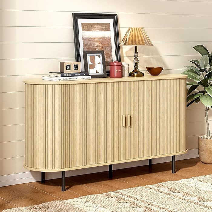 ONBRILL 55" Sideboard Buffet Cabinet with Storage, Sliding Door & Adjustable Shelf, Modern Accent... | Amazon (US)