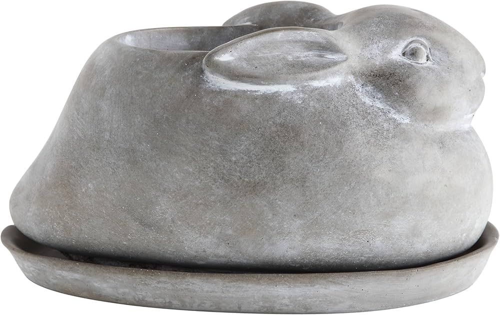 Creative Co-Op Cement Rabbit Planter with Saucer (Set of 2 Pieces) | Amazon (US)