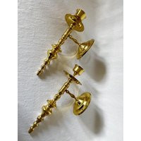 Vintage Solid Brass Wall Sconces With Candle Holders, Elegant Swirl Candelabra Sconces, 2 Midcentury Candlestick | Etsy (US)