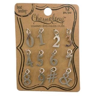 Charmalong™ Rhodium Number Charms by Bead Landing™ | Michaels Stores