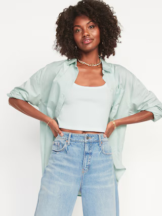 Oversized Boyfriend Long-Sleeve Shirt for Women | Old Navy (US)