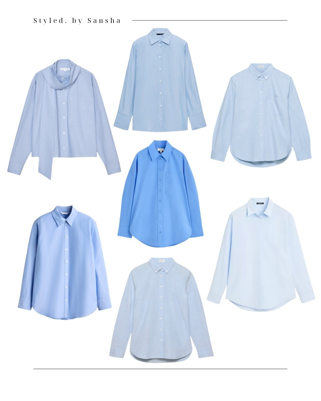 Some of my favourite blue shirts - one of my Spring wardrobe staples 