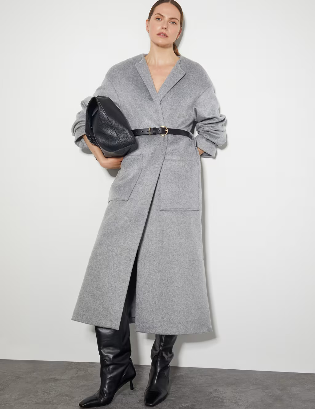 Belted Longline Coat with Wool | Marks & Spencer (UK)