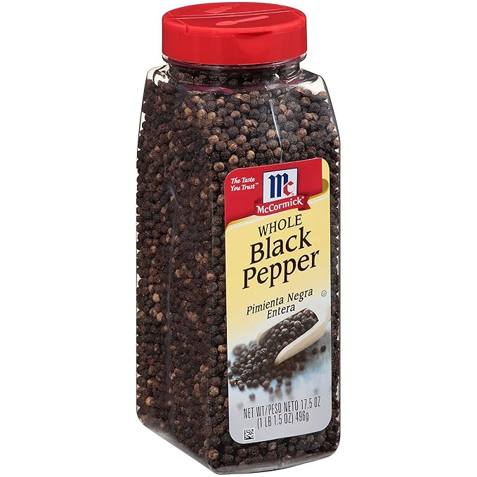 McCormick Whole Black Pepper (Made with Whole Peppercorns), 17.5 oz | Amazon (US)