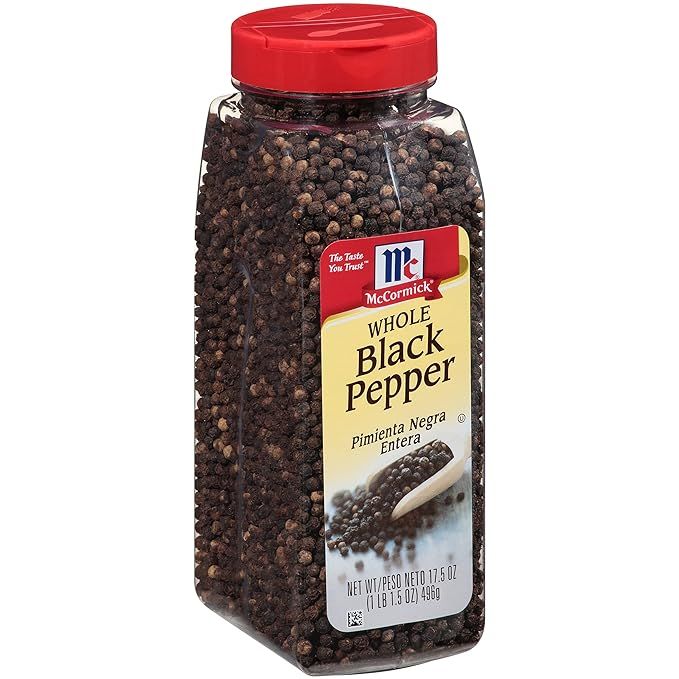 McCormick Whole Black Pepper (Made with Whole Peppercorns), 17.5 oz | Amazon (US)