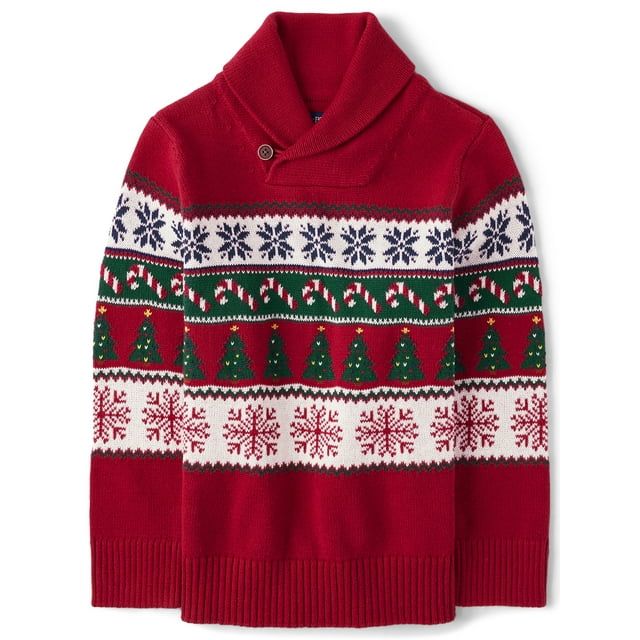 The Children's Place Boys Shawl Neck Holiday Sweater, Sizes XS-XXL - Walmart.com | Walmart (US)