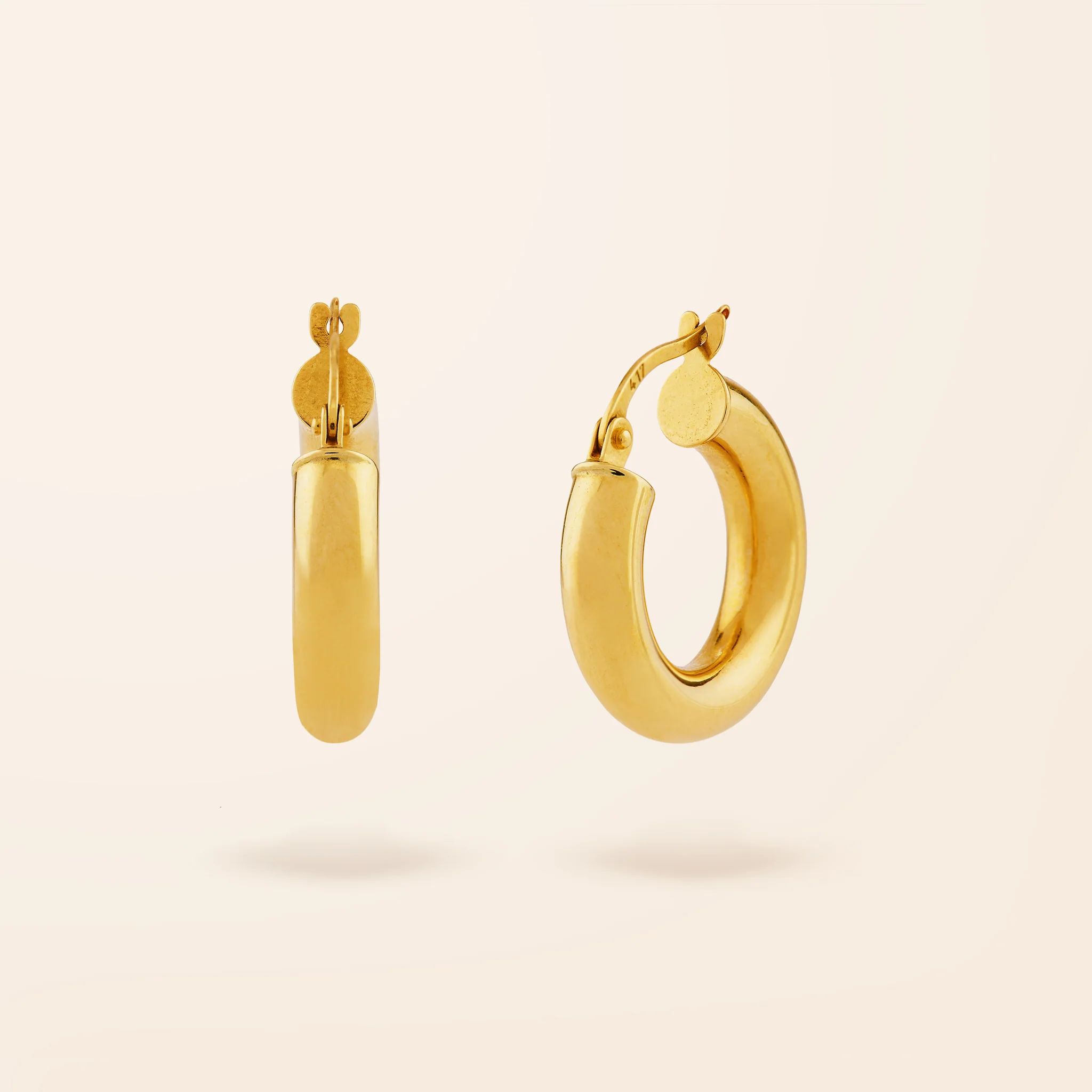10K Gold Small Everyday Hoop Earrings | Van Der Hout Jewelry