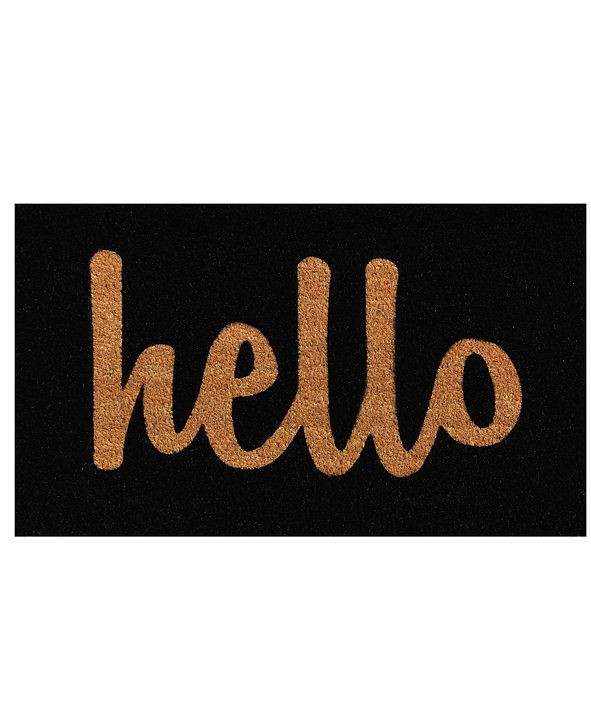 Hello Script 17" x 29" Coir/Vinyl Doormat | Macys (US)