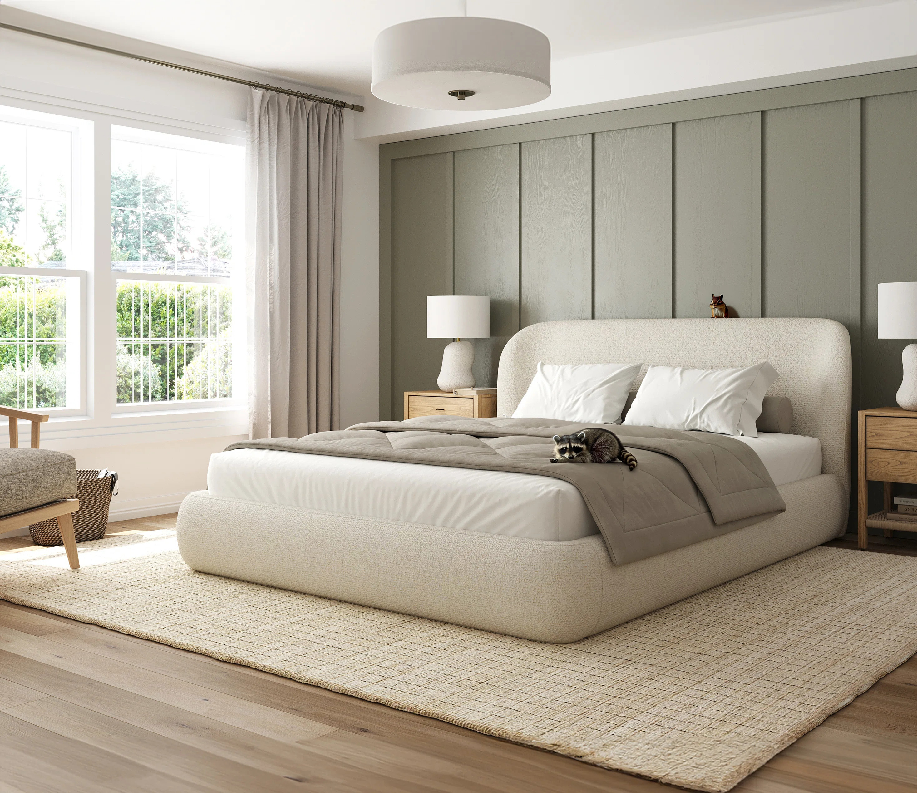 Lacricia Platform Bed Frame with Wingback Headboard, Lacricia Bed, Upholstered in Performance Fabric | Wayfair North America