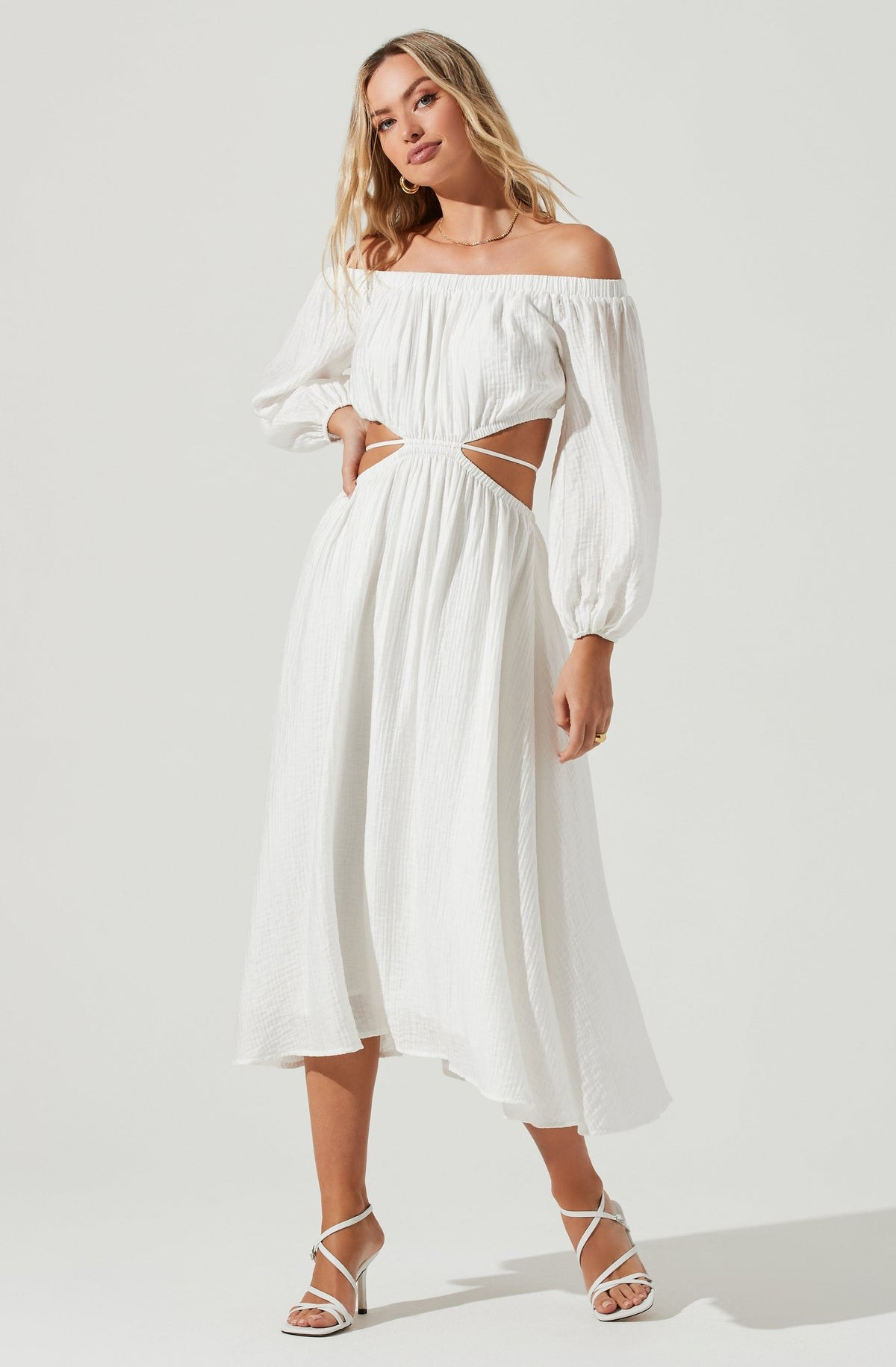 Cassian Cutout Off Shoulder Midi Dress | ASTR The Label (US)