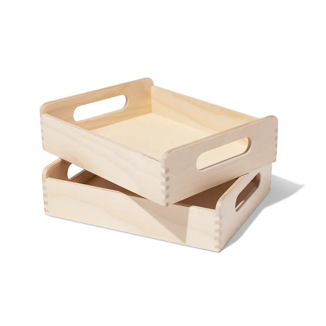 Wooden Trays & Baskets for The Montessori Playshelf | Lovevery | LOVEVERY