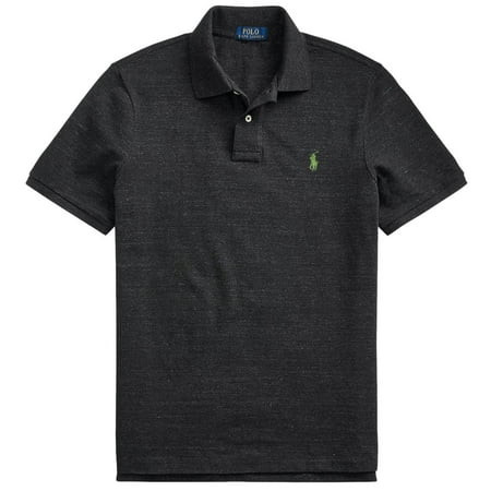 POLO RALPH LAUREN Men s Custom Slim Fit Polo Shirt ((Spring/Summer 2022) Black Heather Large) | Walmart (US)