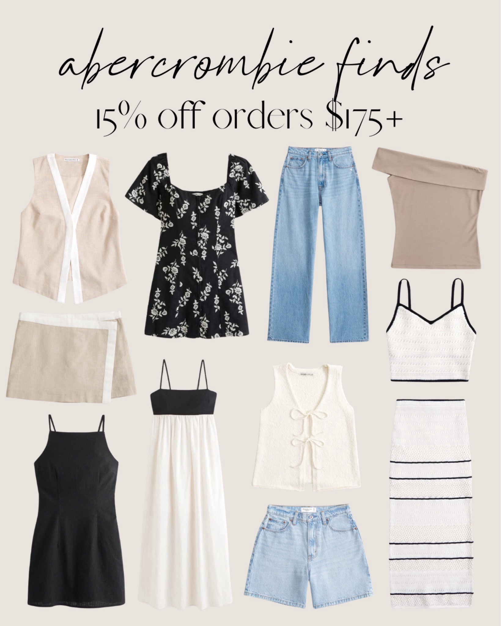 abercrombie finds 15% off orders $175 🫶🏻

summer style, knit set, summer dress, jeans, denim shorts 

#LTKFindsUnder100 #LTKSeasonal #LTKSaleAlert