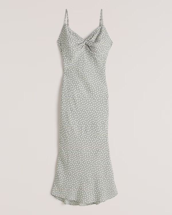 Knot-Front Slip Midi Dress | Abercrombie & Fitch (US)