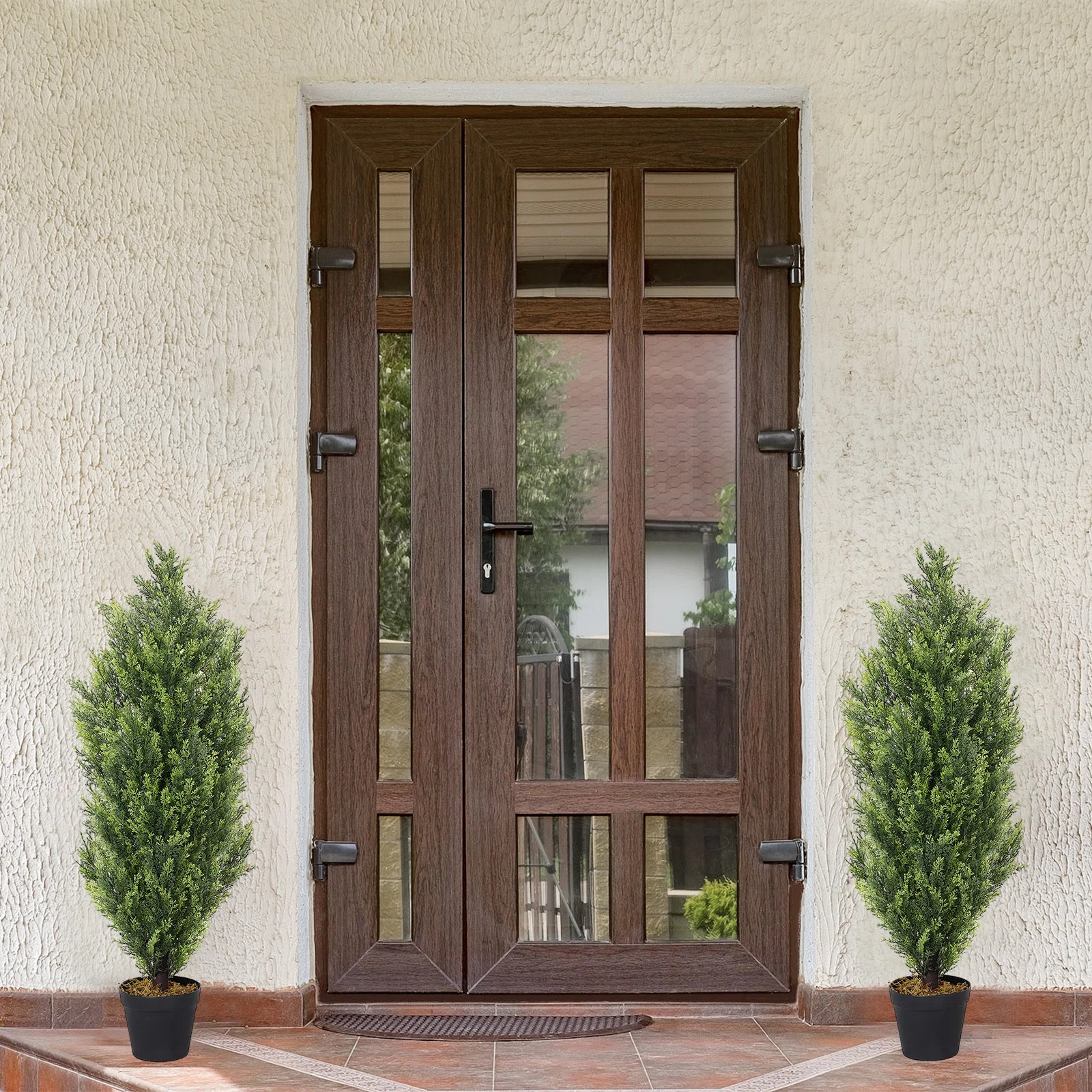 Faux Cedar Plant in Pot (Set of 2) | Wayfair North America