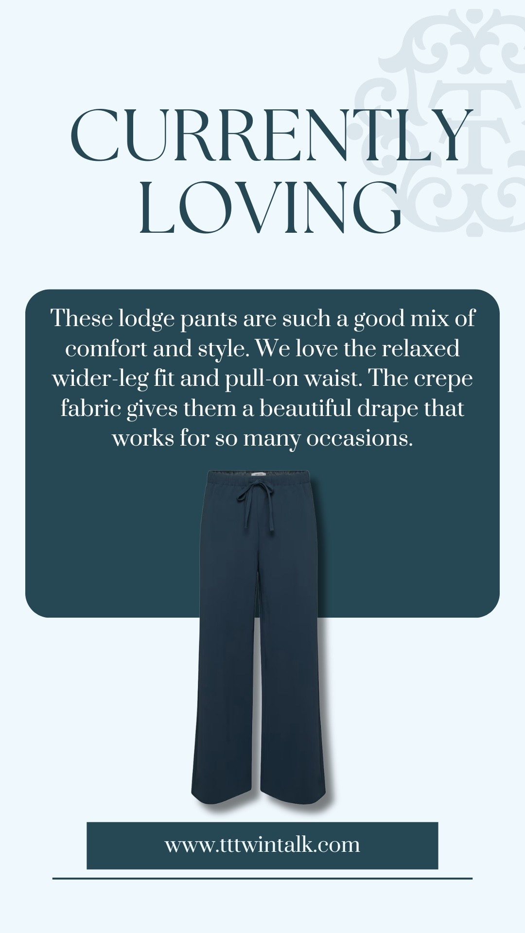 These lodge pants are such a good mix of comfort and style. We love the relaxed wider-leg fit and pull-on waist. The crepe fabric gives them a beautiful drape that works for so many occasions.

#LTKootd #LTKOver40 #LTKMidsize