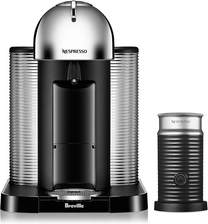 Nespresso Vertuo Coffee and Espresso Maker by Breville, Chrome with Aeroccino Milk Frother | Amazon (US)