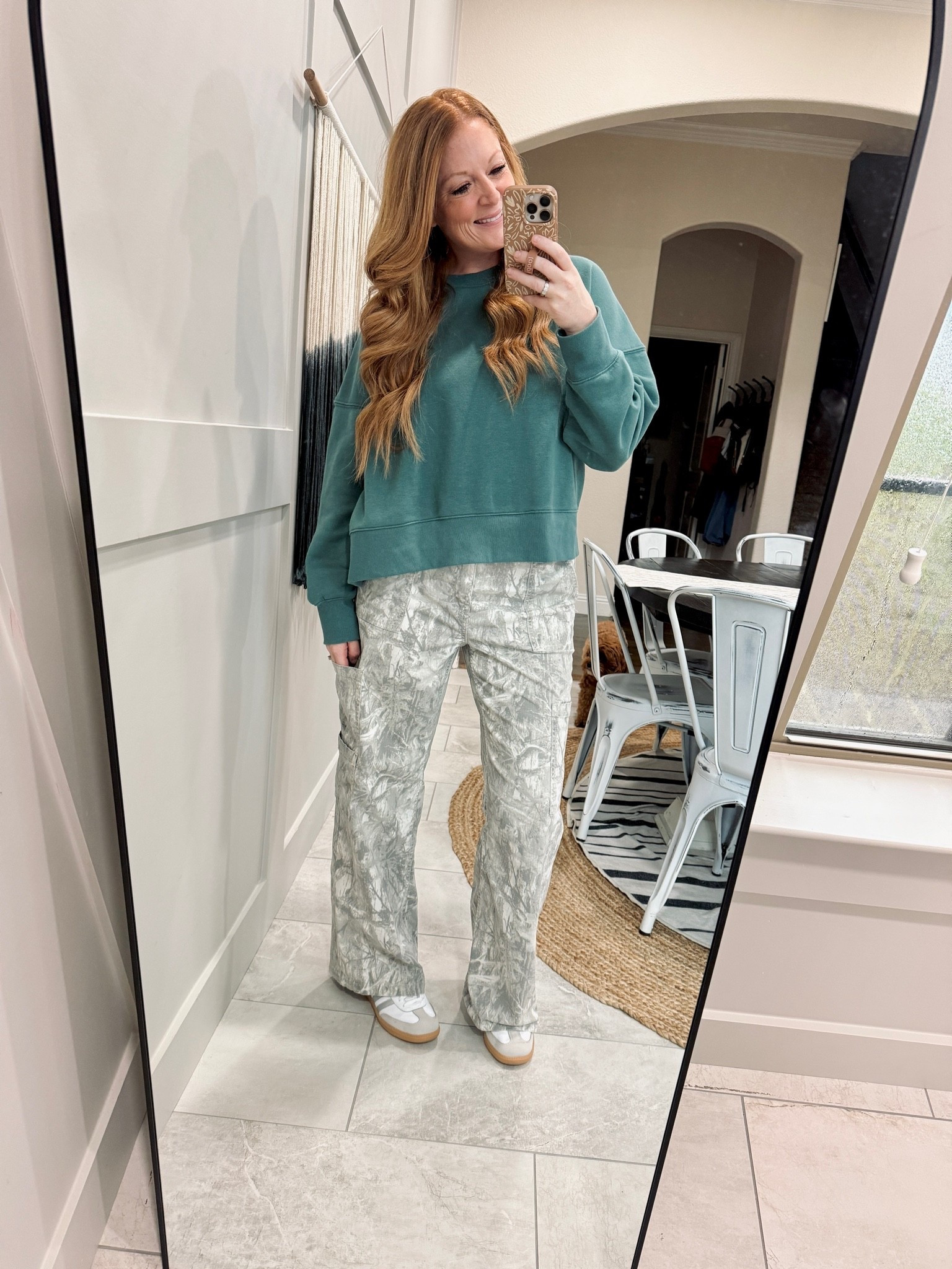 Walmart crewneck + light camo pants!

Sized up 2 in the sweatshirt to an XL for a more oversized boxy fit with more length

Wearing my normal M in pants

#LTKOver40 #LTKootd